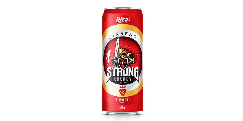 330ml Can Strong Energy Drink With Strawberry 